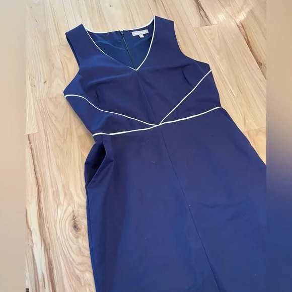 Banana Republic Women’s Navy Sheath Dress Sz 14 Preppy Career - Picture 6 of 11